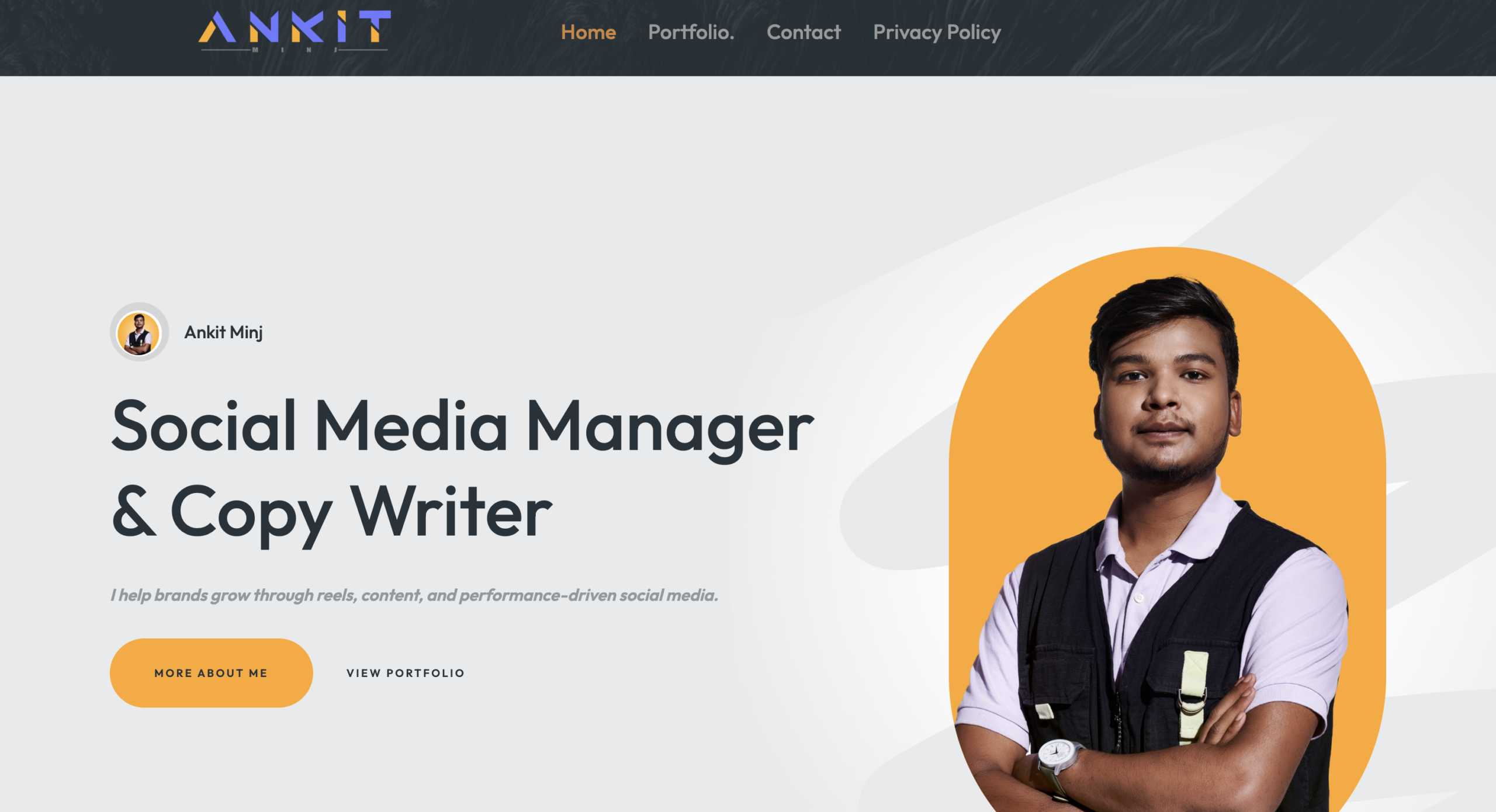 Ankit Minj website
