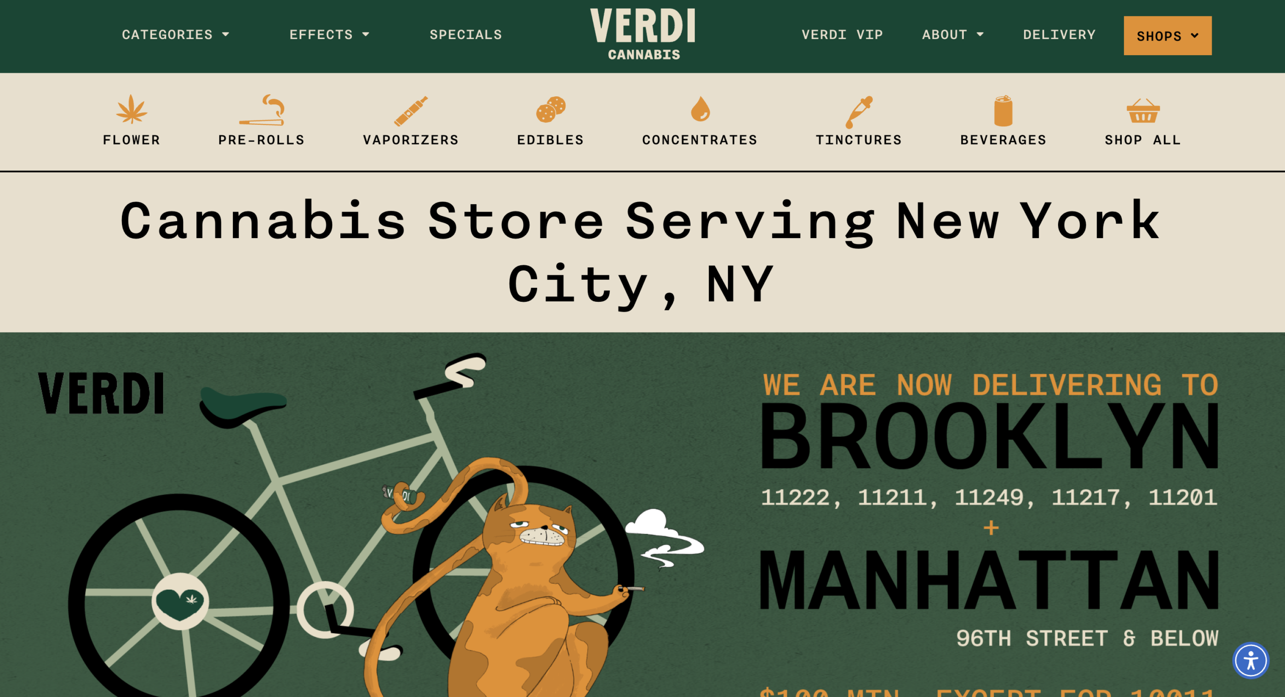 Verdi Cannabis website