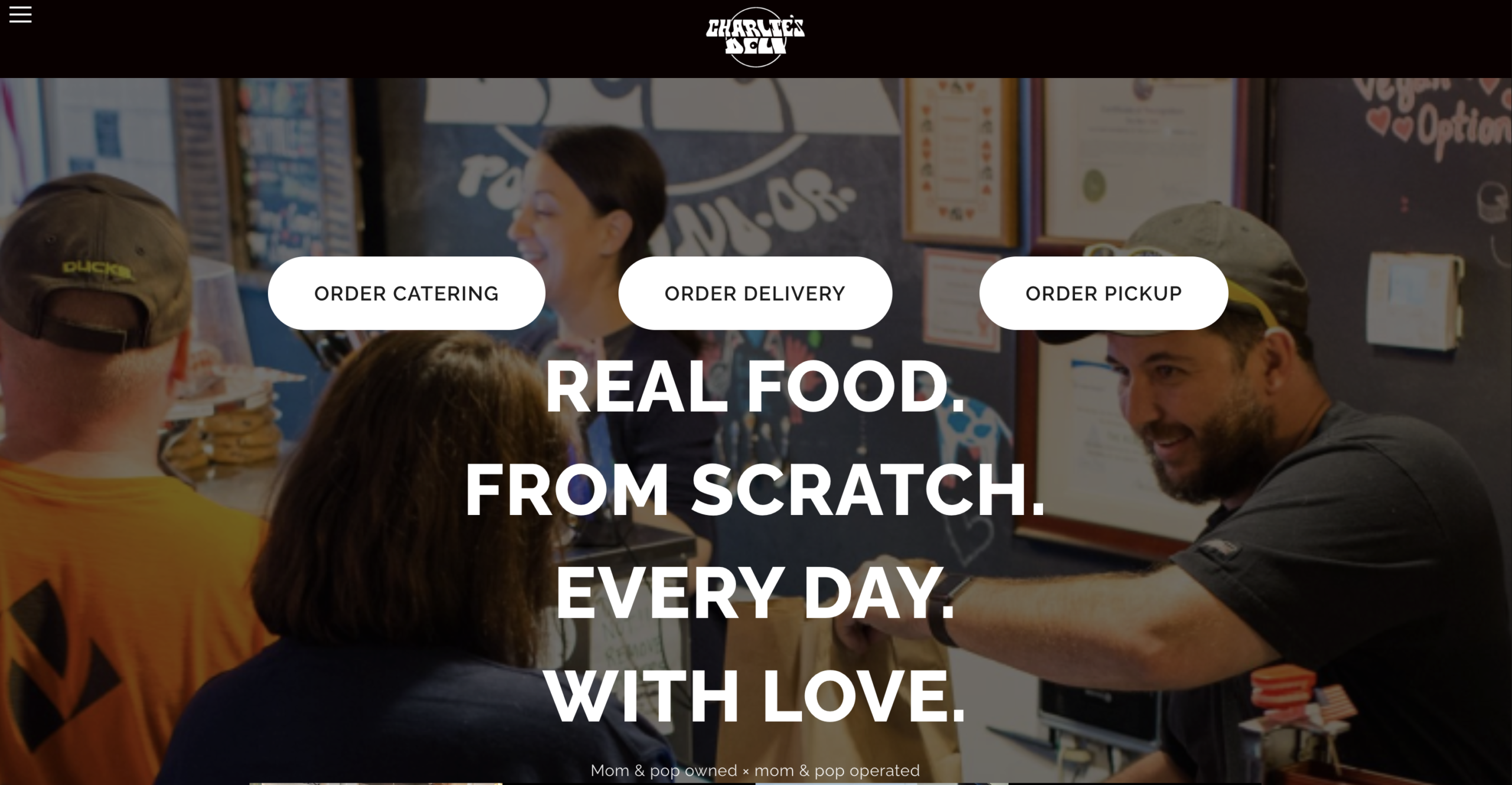 Charlie's Deli website